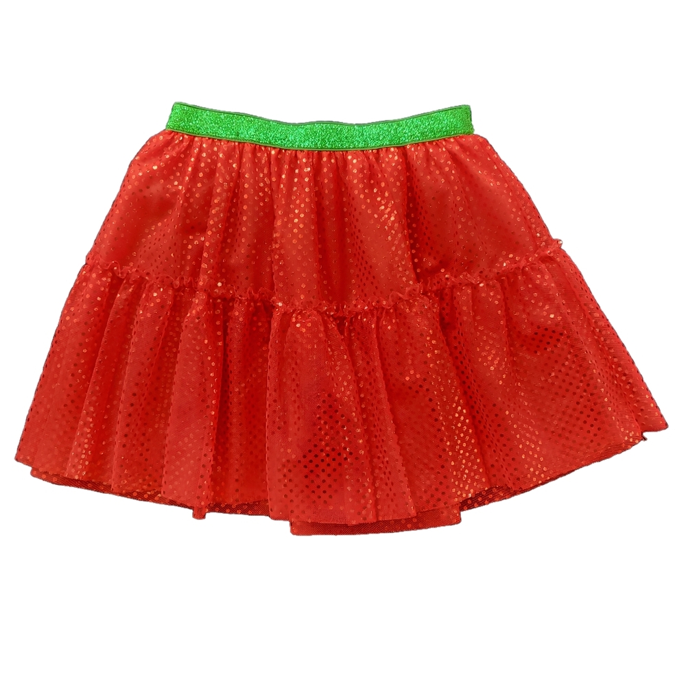 Holiday Time Child's Red & Green Christmas Skirt Size S 6/6X